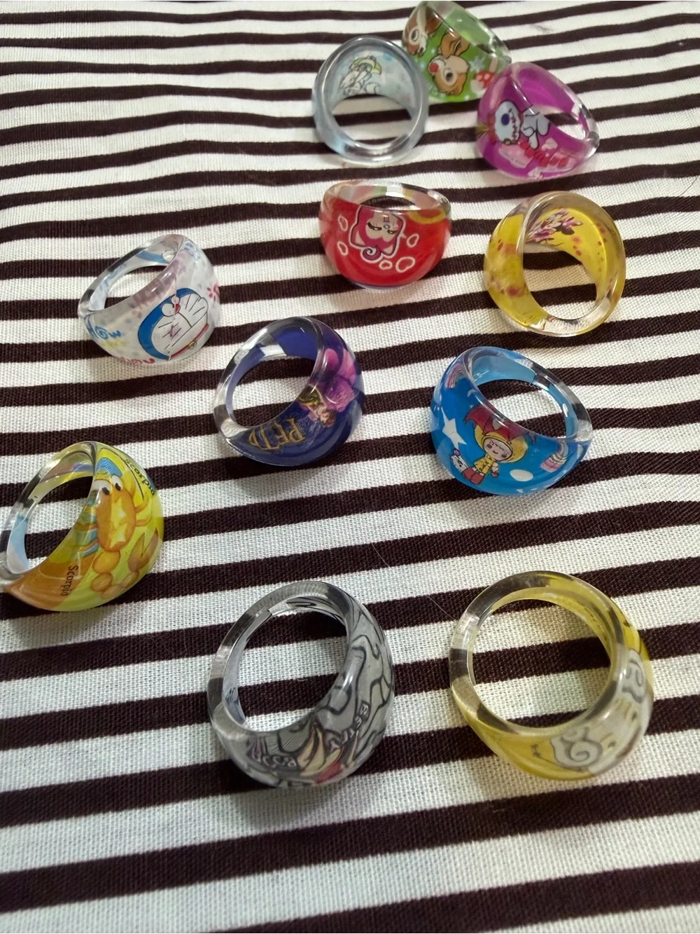 Kids Colorful Cartoon Acrylic Rings - lot